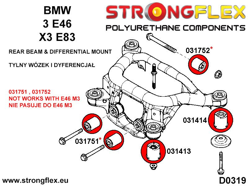 Bakre Subframe Främre Bussning SPORT