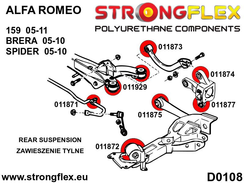 Bakre Subframe Bussningssats