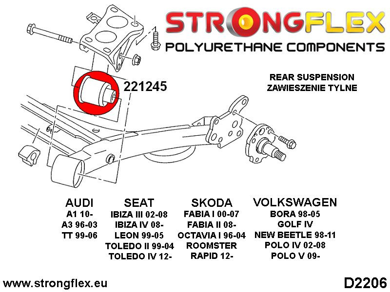 Bakre Subframe Bussning 69mm