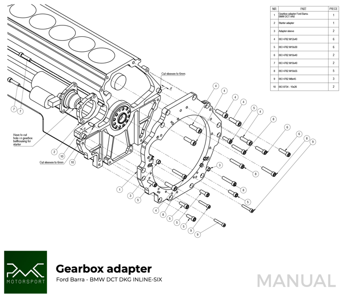Adapterplatta växellåda Ford Barra