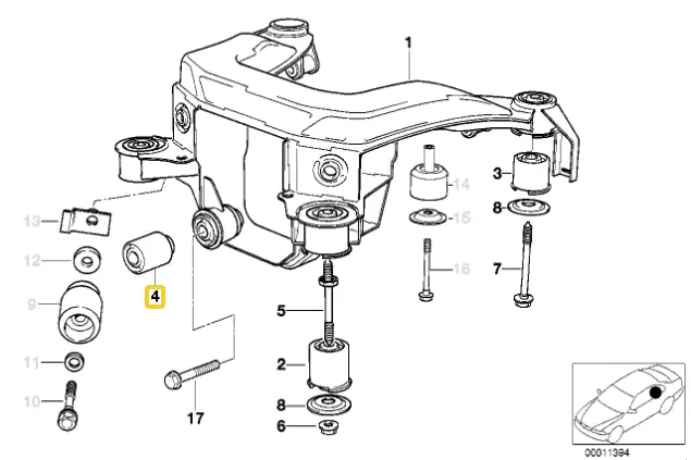 IRP Differentialbussning Polyurethane BMW E36