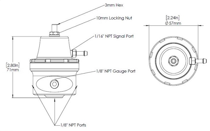 Turbosmart Bränsletrycksregulator Kompakt (1/8"NPT) Sleeper