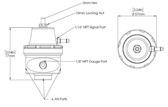 Turbosmart Bränsletrycksregulator AN6 Lila