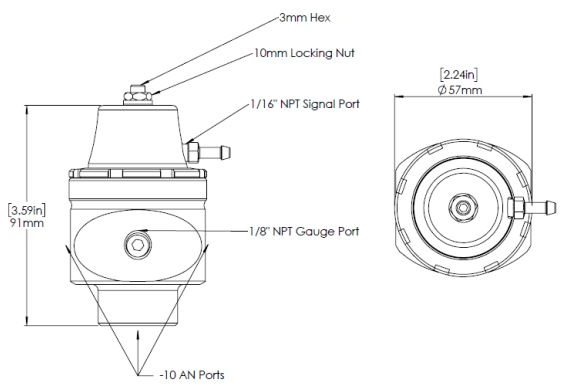 Turbosmart Bränsletrycksregulator AN10 Lila