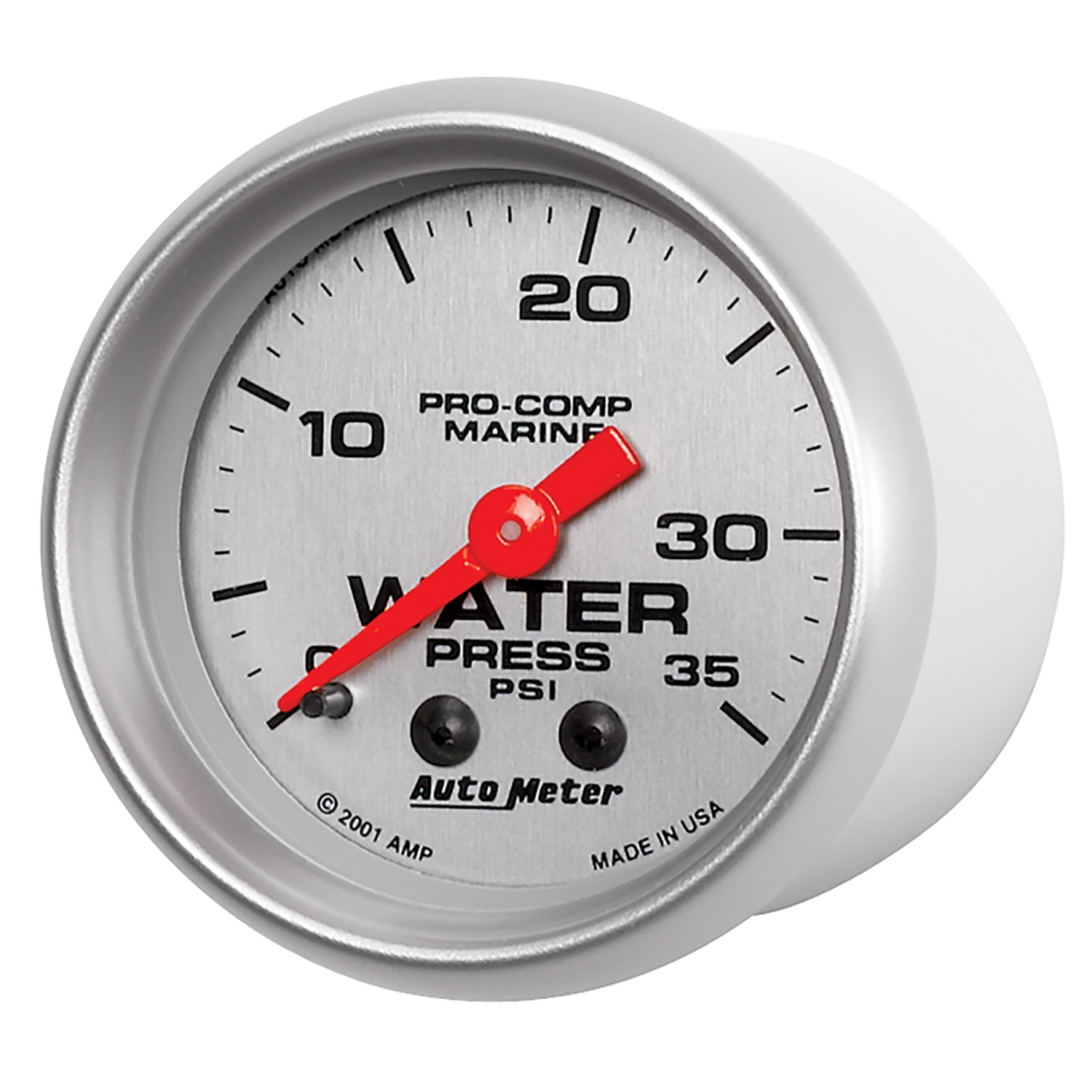 2-1/16" Vattentryck, 0-35 PSI, MARINE SILVER ULTRA-LITE