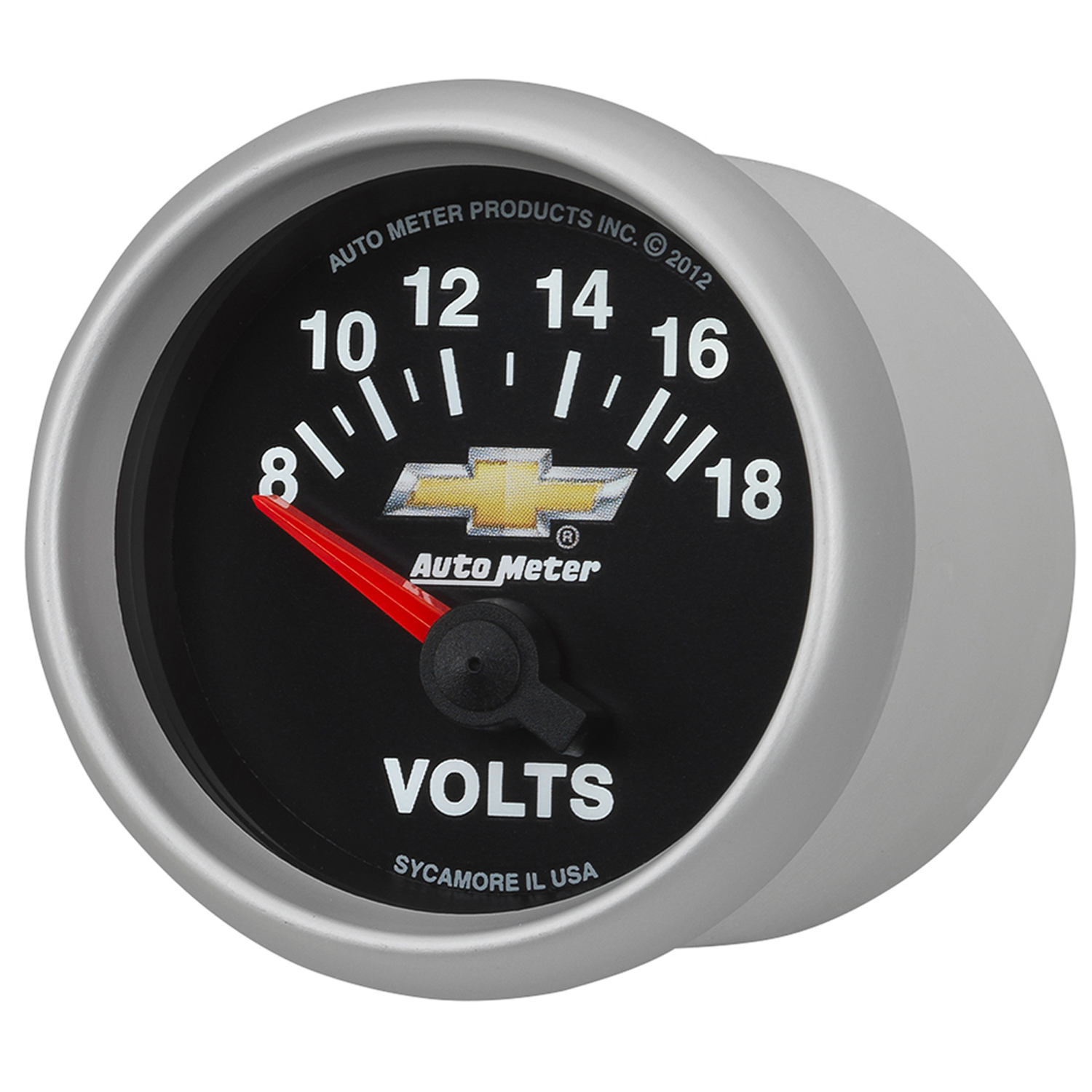 2-1/16" Voltmätare, 18V, ELECTRIC, CHEVY GOLD BOWTIE