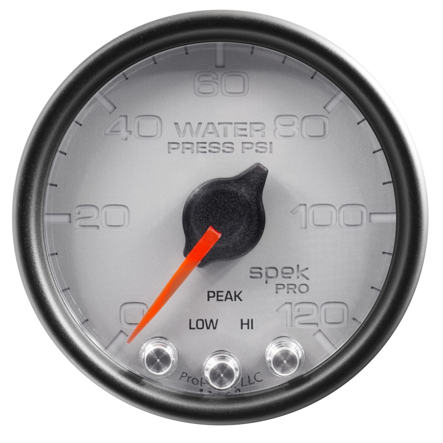 2-1/16" Vattentryck, 0-120 PSI, SPEK-PRO, Silver/Svart