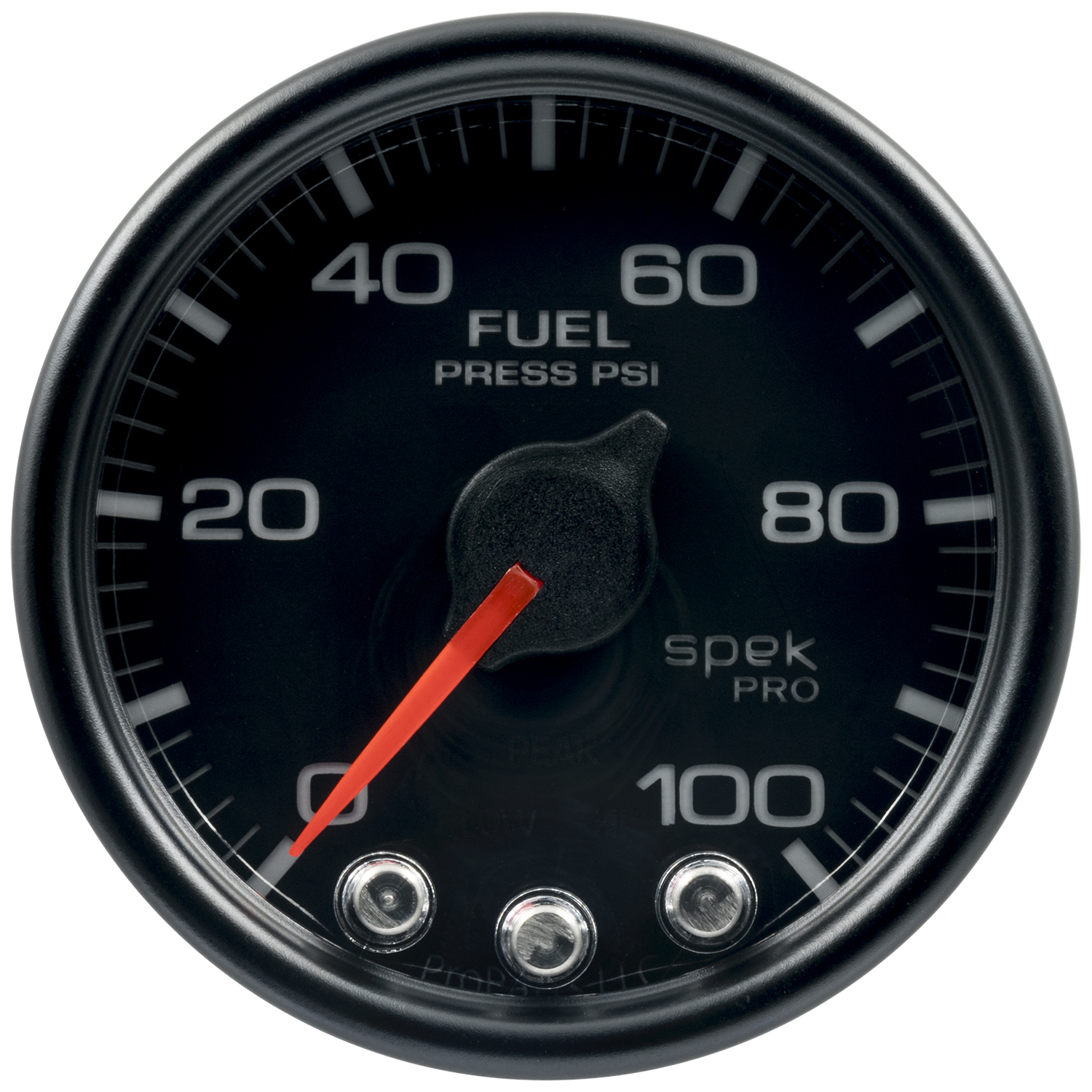 2-1/16" Bränsletryck, 0-100 PSI, SPEK-PRO, Svart/Svart, ECU