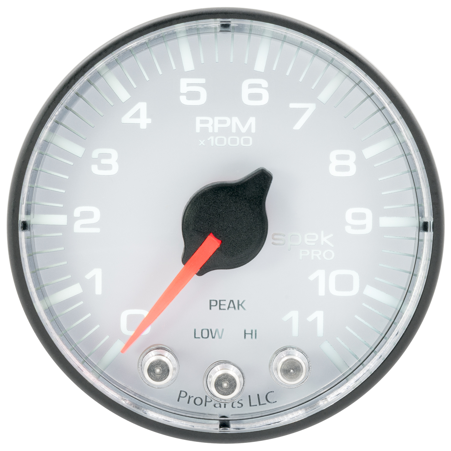 2-1/16" Varvräknare, 0-11,000 RPM, SPEK-PRO, Vit/Svart