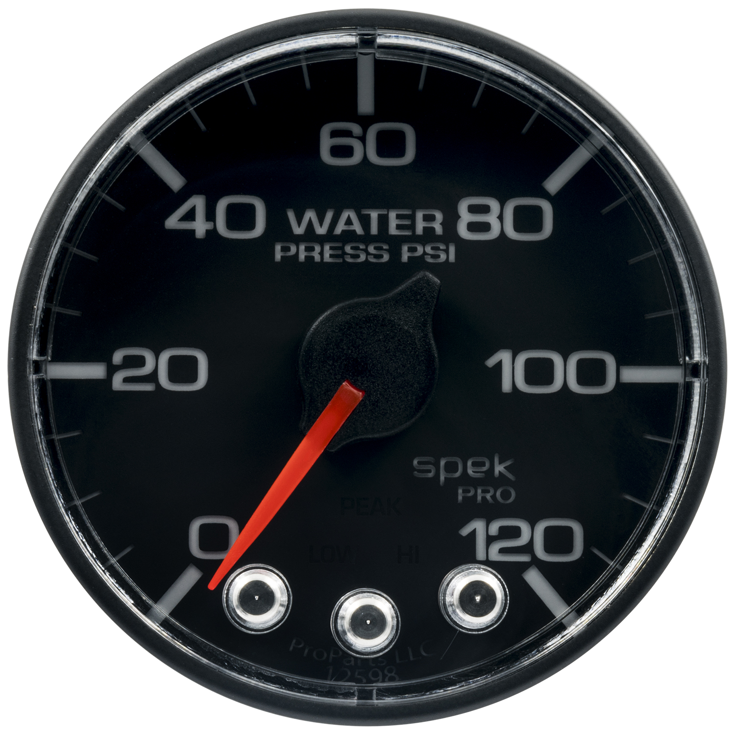 2-1/16" Vattentryck, 0-120 PSI, SPEK-PRO, Svart/Svart