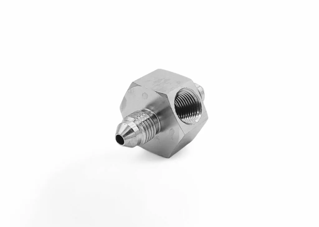 Inline bromstryck adapter AN3 Hane / 1/8 NPT Hona