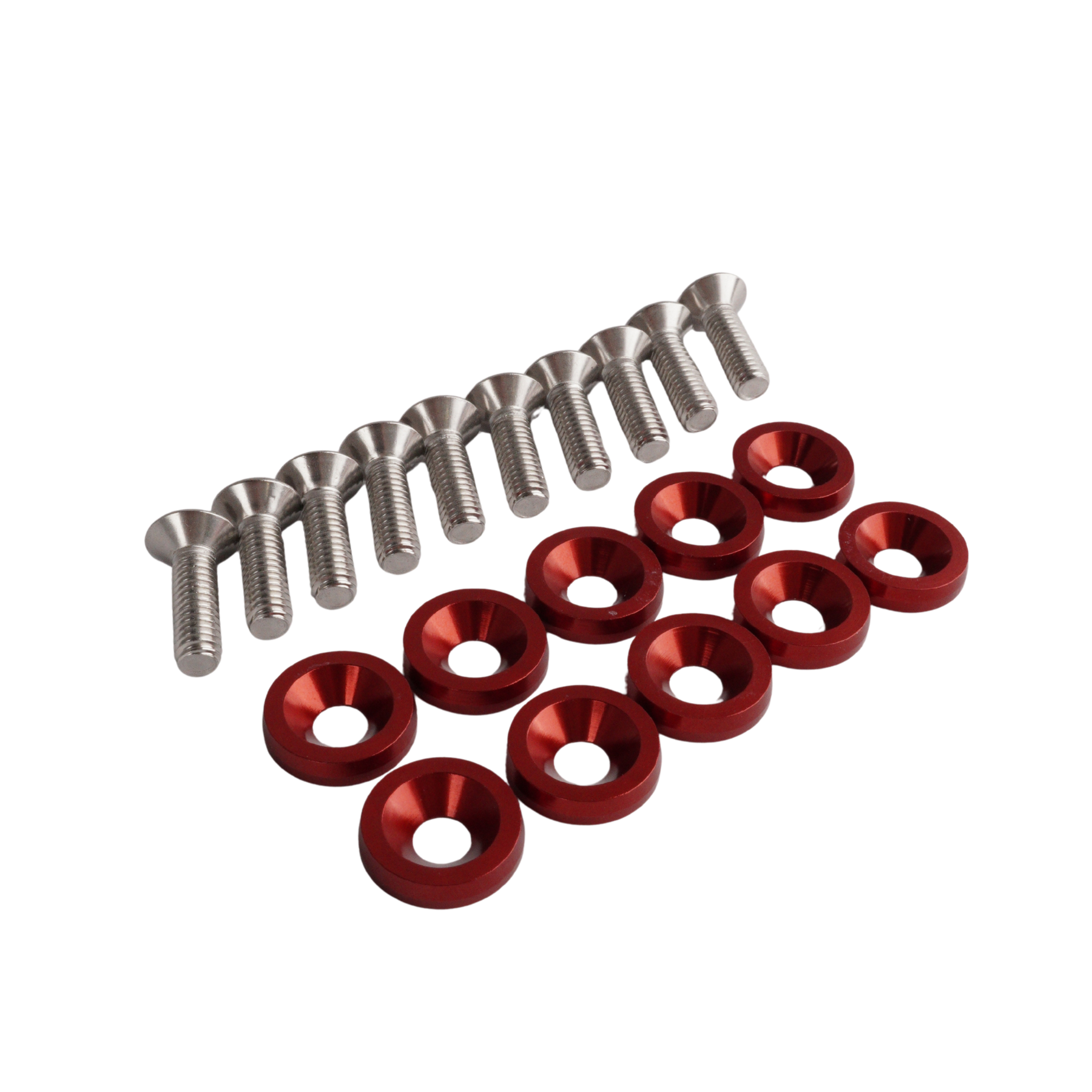 Försänkt bricka med skruv / JDM Fender washer Röd