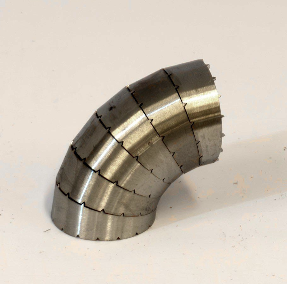 Pie cut Ø76.0mm 15° r=76.0 Rostfritt