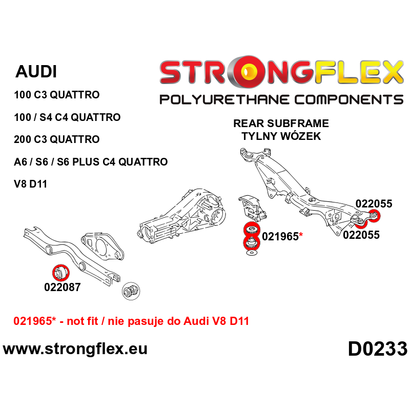 Audi 100 C4 (90-94) Quattro  Full suspension polyurethane bush kit