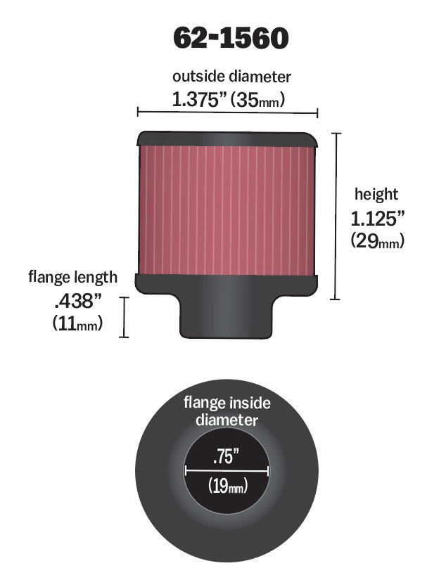 K&N Vevhusfilter 19mm (0,75")