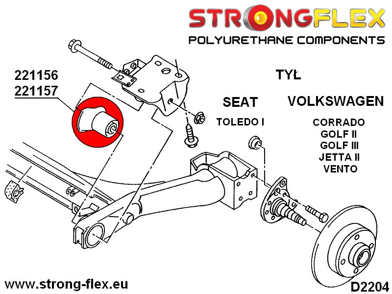 Bakre Subframe Bussning 45mm SPORT