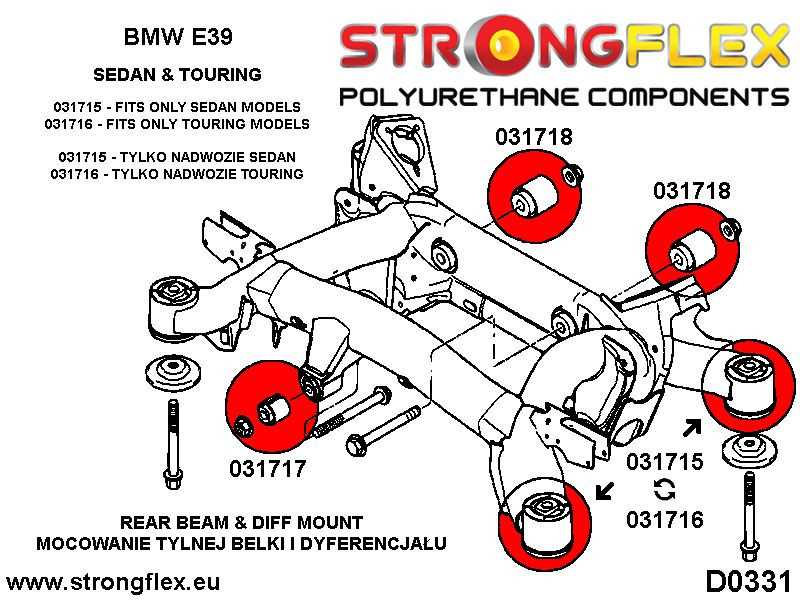 Full Fjädring Bussningssats E39 Sedan SPORT