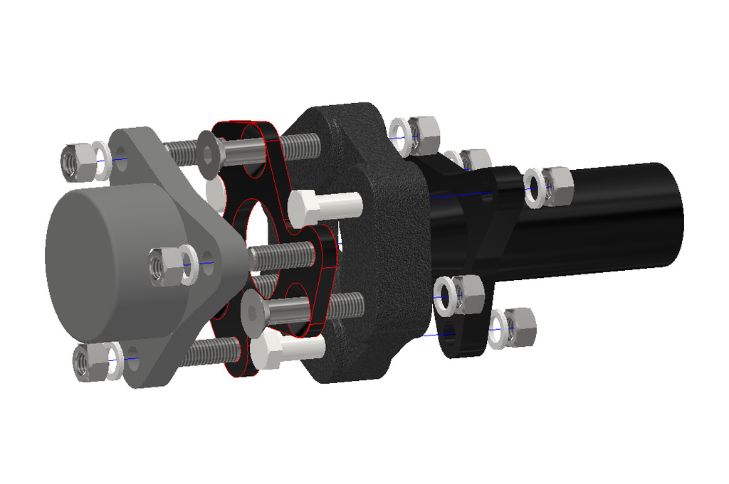 Adapter kardan 110mm till 96mm ZF / Getrag växellåda