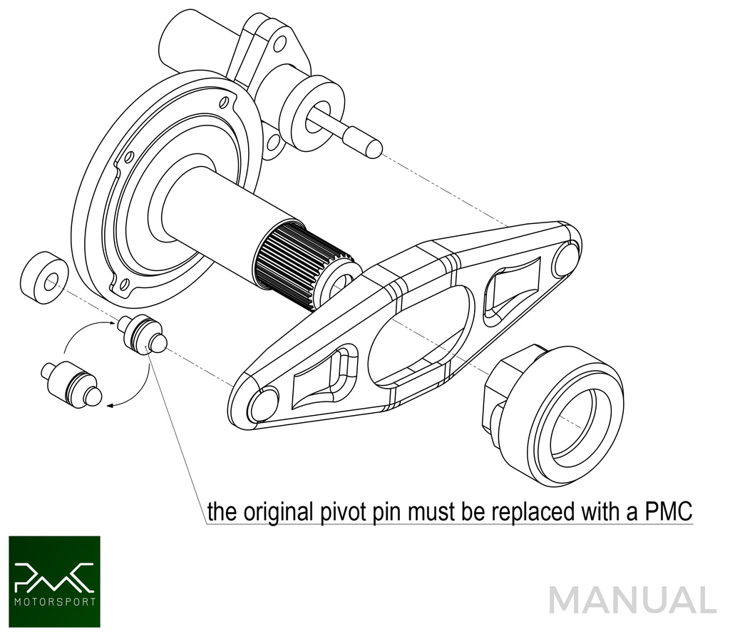 PMC Adapter Kit GM Chevrolet V8 LS - BMW M57 / E46 S54 M3 - 240mm / 9.45"
