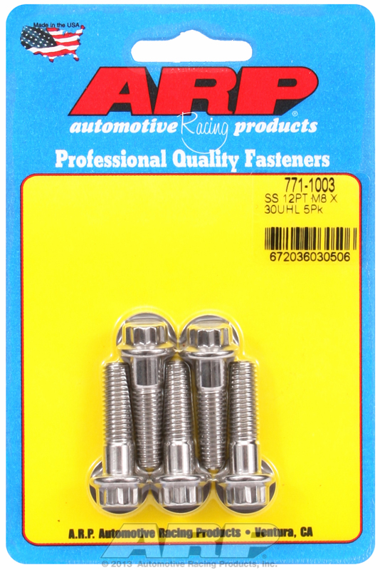 M8 x 1.25 x 30 12pt SS bolts (5pcs)