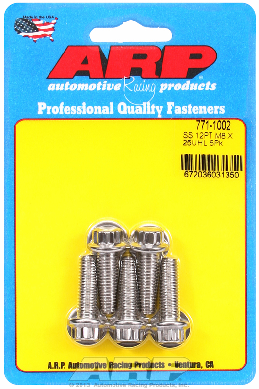 M8 x 1.25 x 25 12pt SS bolts (5pcs)