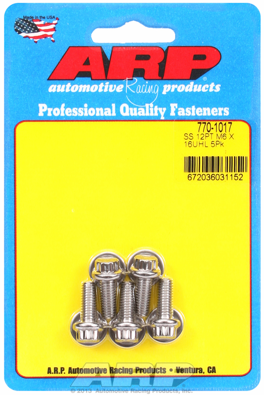 M6 x 1.00 x 16 12pt SS bolts (5pcs)