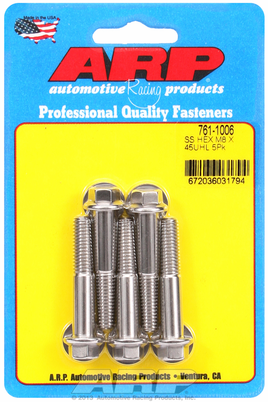 M8 x 1.25 x 45 hex SS bolts (5pcs)