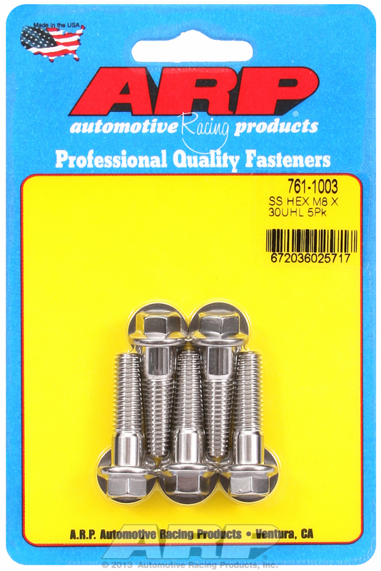M8 x 1.25 x 30 hex SS bolts (5pcs)