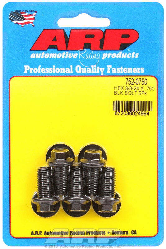 "3/8""-24 x  .750 hex black oxide bolts" (5pcs)