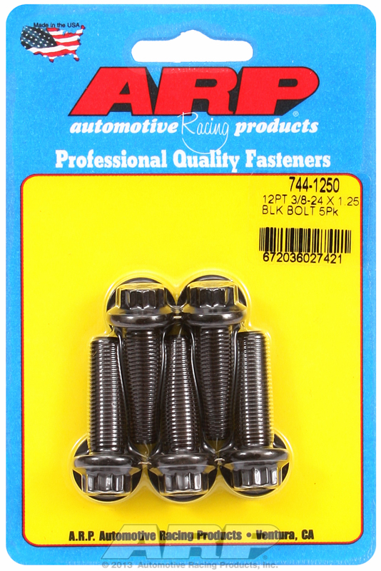 "3/8""-24 x 1.250 12pt 7/16 wrenching black oxide bolts"5pcs