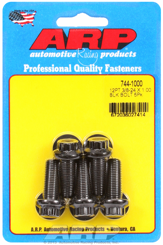 "3/8""-24 x 1.000 12pt 7/16 wrenching black oxide bolts"5pcs