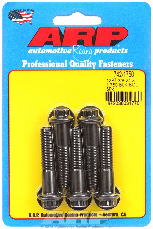 "3/8""-24 x 1.750 12pt black oxide bolts" (5pcs)