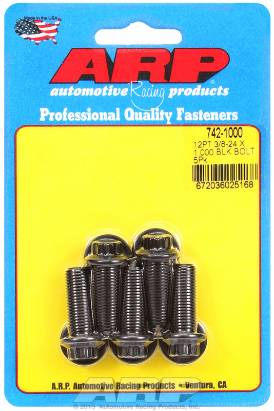 "3/8""-24 x 1.000 12pt black oxide bolts" (5pcs)