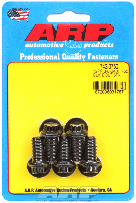 "3/8""-24 x  .750 12pt black oxide bolts" (5pcs)