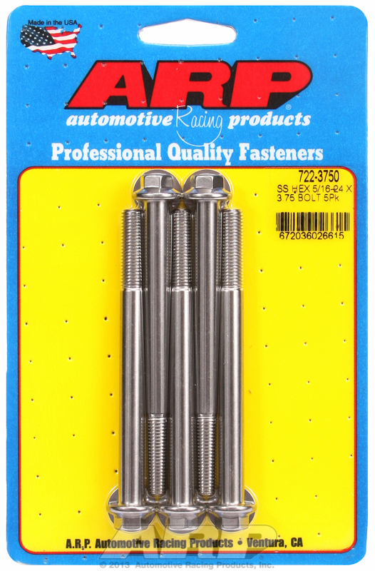 "5/16""-24 x 3.750 hex SS bolts" (5pcs)