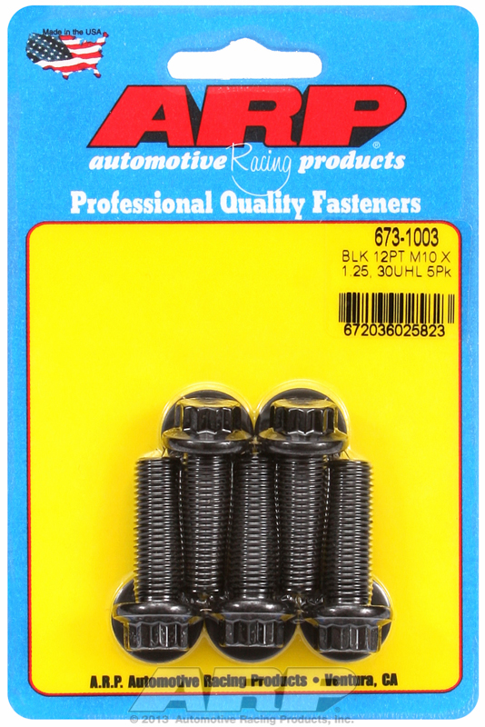 M10 x 1.25 x 30 12pt black oxide bolts (5pcs)