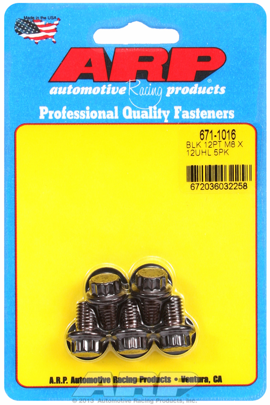 M8 x 1.25 x 12  12pt black oxide bolts (5pcs)