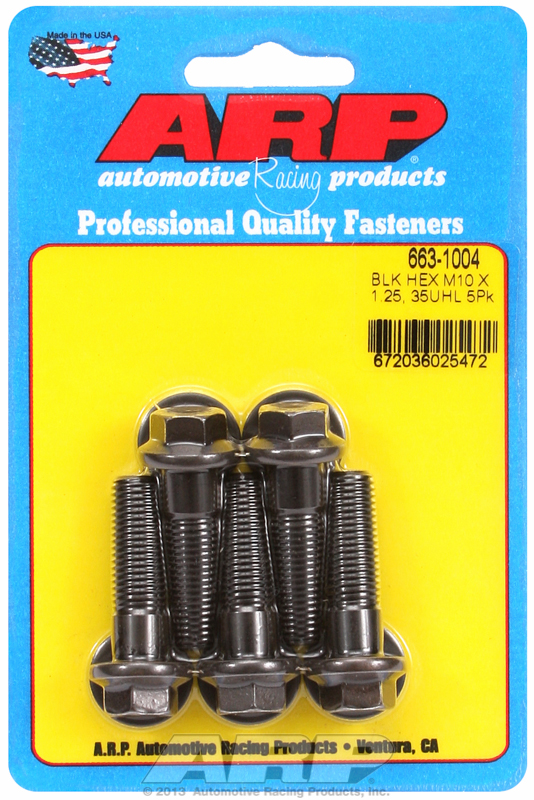 M10 x 1.25 x 35 hex black oxide bolts (5pcs)