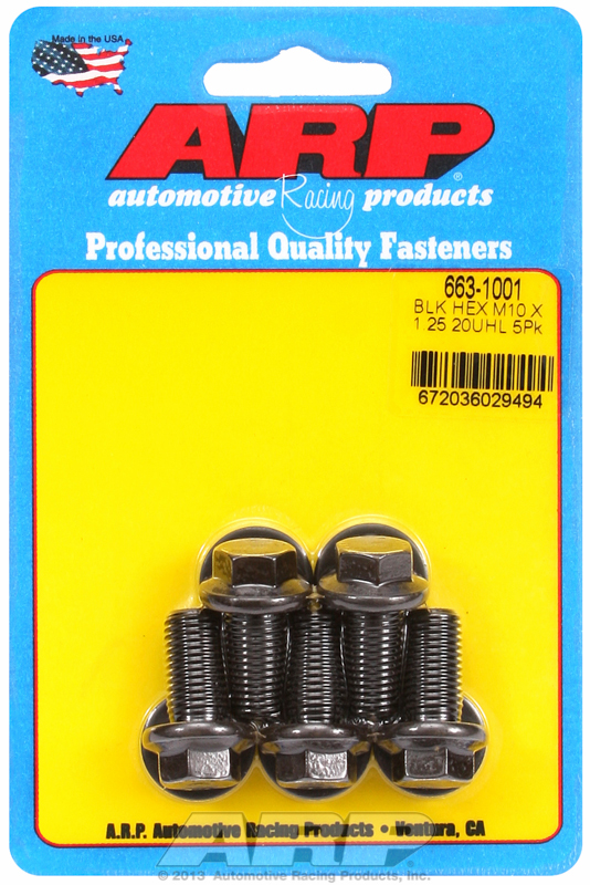 M10 x 1.25 x 20 hex black oxide bolts (5pcs)