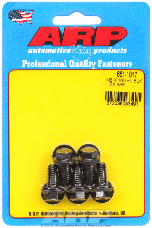 M8 x 1.25 x 16 hex black oxide bolts (5pcs)