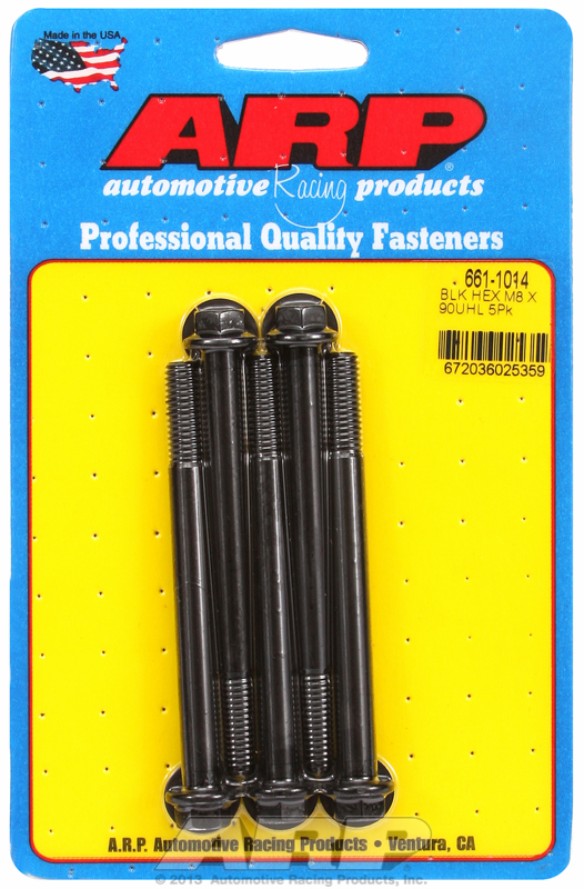 M8 x 1.25 x 90  hex black oxide bolts (5pcs)