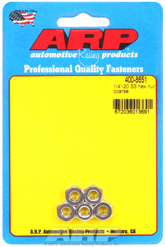 "1/4""-20 SS coarse hex nut kit" (5pcs)