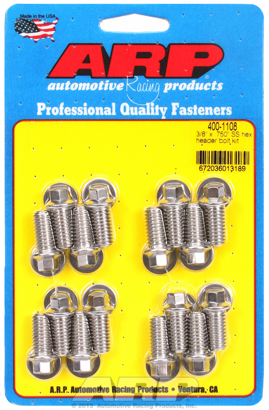 "3/8"" x .750 SS hex header bolt kit"