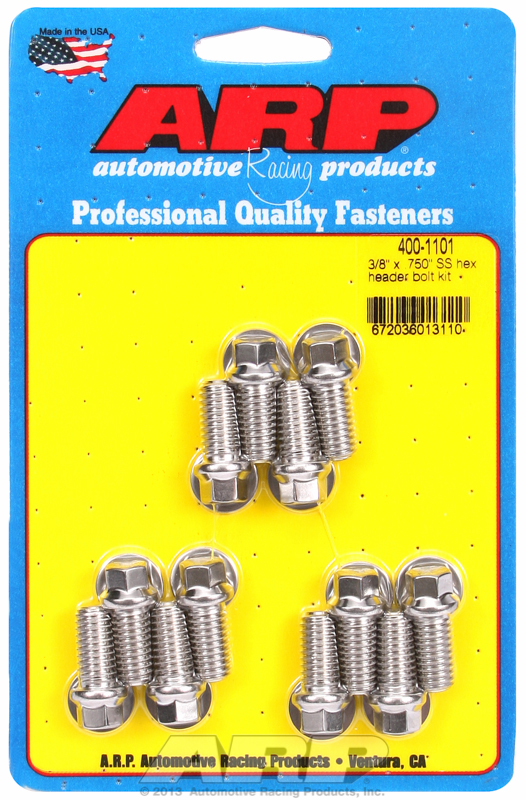"3/8"" x .750 SS hex header bolt kit"