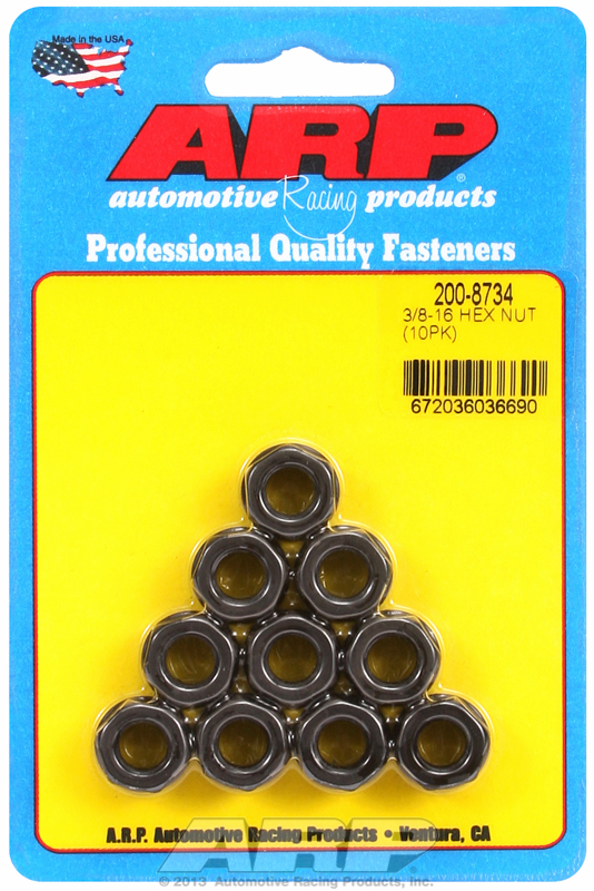 3/8-16 black hex nut kit (10pcs)