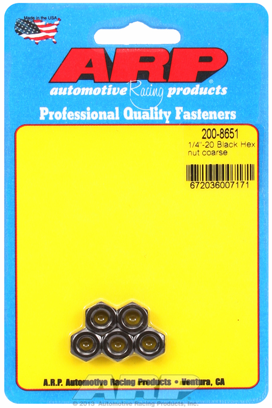 "1/4""-28 black coarse hex nut kit" (5pcs)