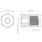 Presskoppling hona M12x1 (svivel)