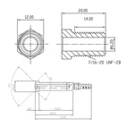 Presskoppling hane 7/16-24 Rostfri (svivel)