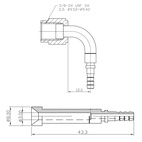 Presskoppling hona 3/8-24 90 grader Rostfritt (svivel)