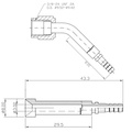 Presskoppling hona 3/8-24 45 grader (svivel)